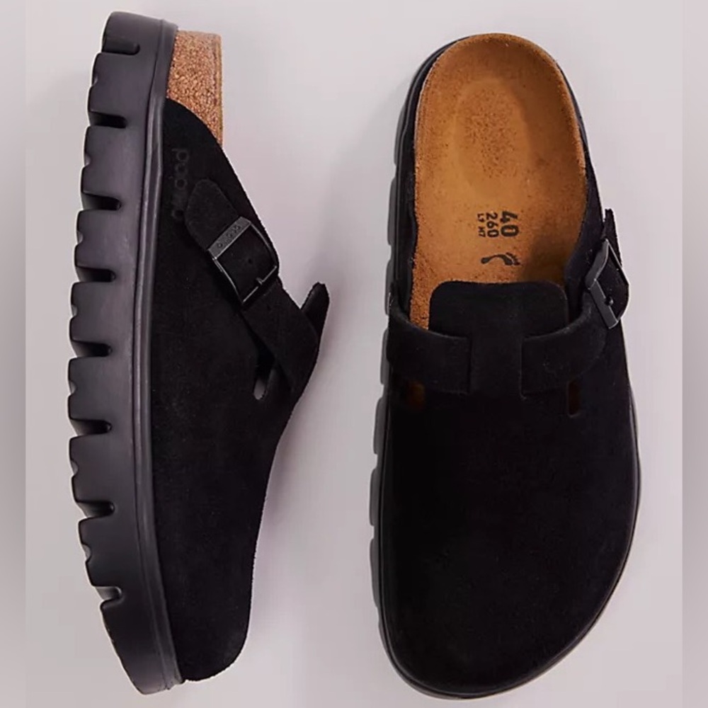 Birkenstock Black Suede Mules